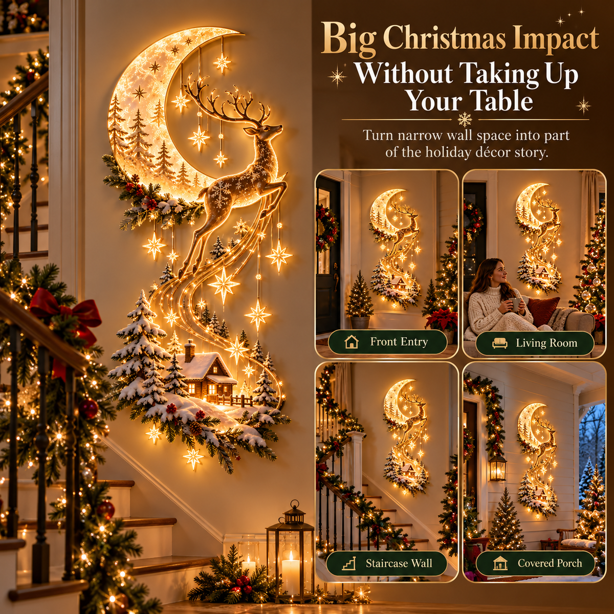 🌙 Reindeer Under the Stars™ – Cozy Christmas Cabin