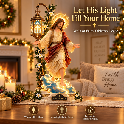 ✨Walk by Faith™ Illuminated Jesus Walking on Water Sculpture