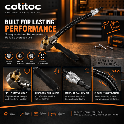 🔧 90° Right Angle Drill Attachment – Extension Adapter for Tight Spaces
