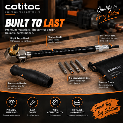 🔧 90° Right Angle Drill Attachment – Extension Adapter for Tight Spaces