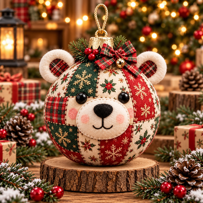 🎄 Cozy Patchwork Christmas Ornament Collection– Handmade Holiday Characters