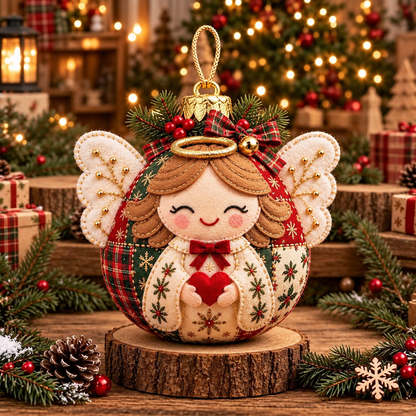 🎄 Cozy Patchwork Christmas Ornament Collection– Handmade Holiday Characters