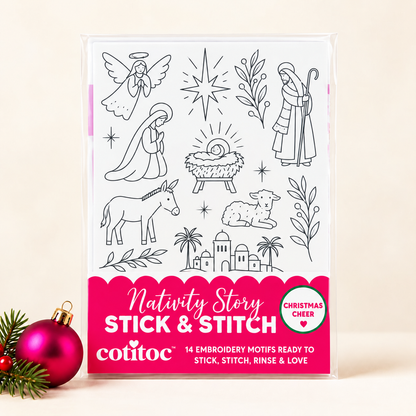 🎄 Christmas Stick & Stitch Embroidery Pattern Pack – 70 Wash-Away Holiday Designs on 5 Sheets ✨
