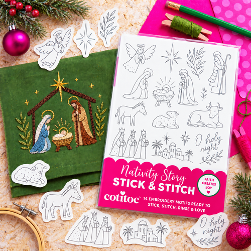 🎄 Christmas Stick & Stitch Embroidery Pattern Pack – 70 Wash-Away Holiday Designs on 5 Sheets ✨