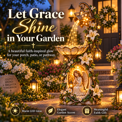 🔥 Last Day 49% OFF👼✨ Angel Starlight Garden Fountain™ – Faith-Inspired Lighted Outdoor Decor