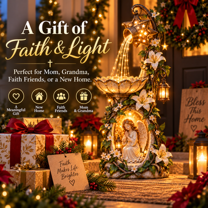 🔥 Last Day 49% OFF👼✨ Angel Starlight Garden Fountain™ – Faith-Inspired Lighted Outdoor Decor