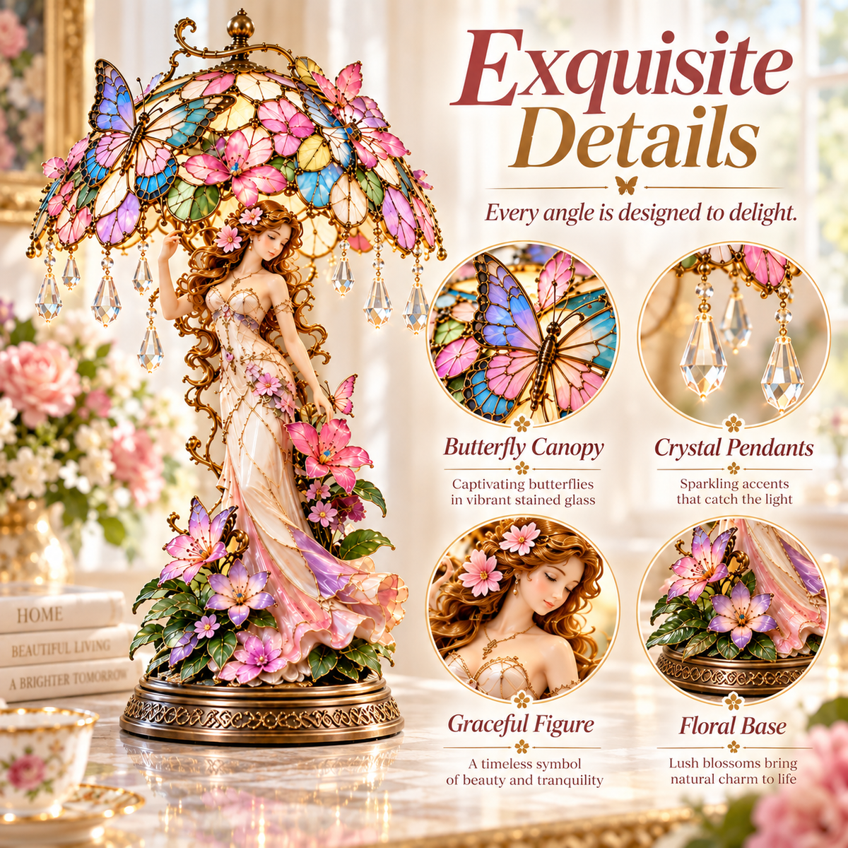 🔥 Last Day 49% OFF🦋 Butterfly Blossom Glow™ – Illuminated Floral Fairy Table Lamp