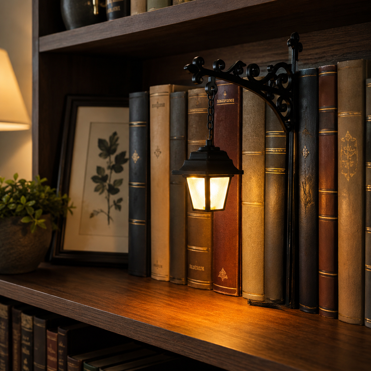 Lanterne de bibliothèque - Éclairage décoratif pour étagère