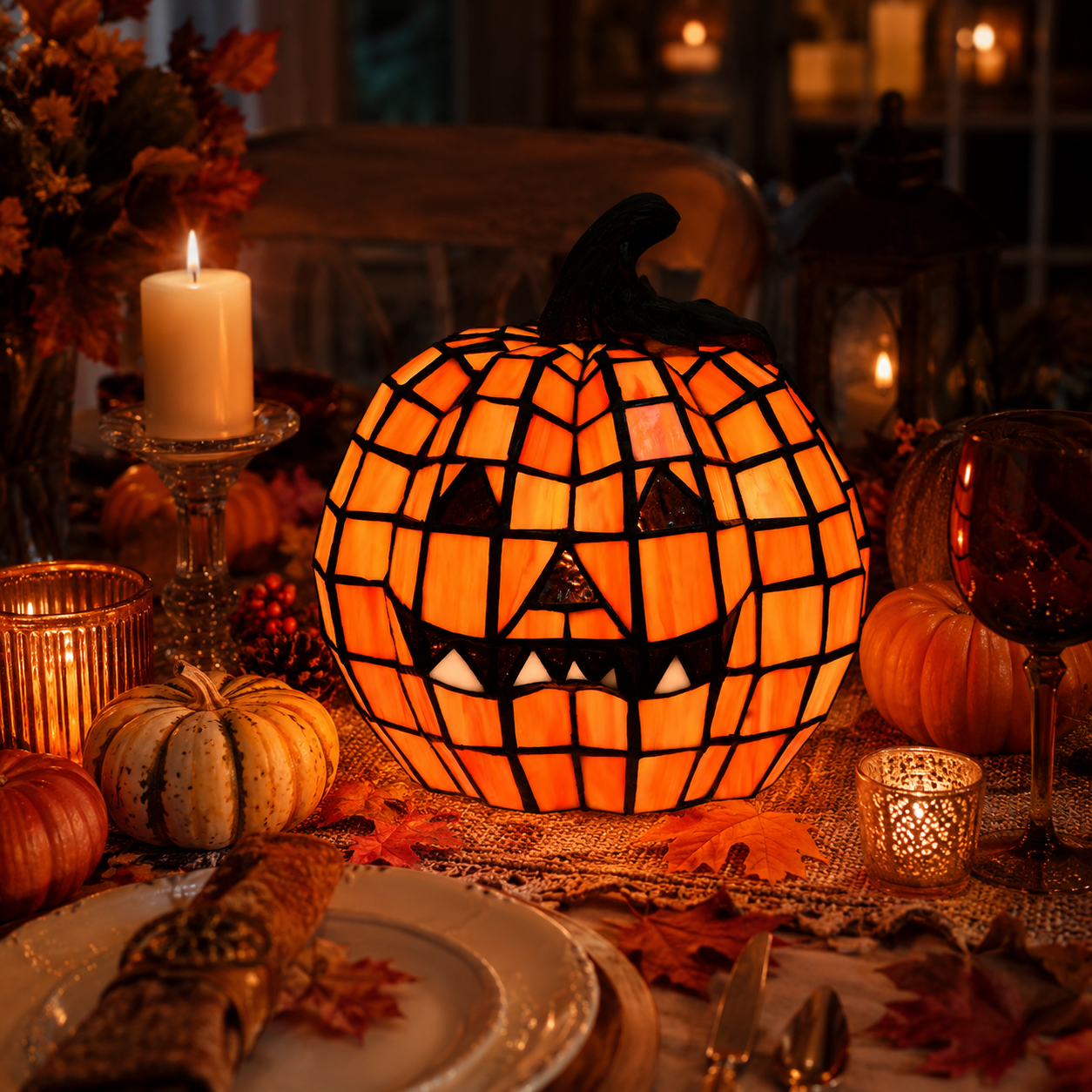 A Warm Vintage Pumpkin Glow For Your Halloween Home