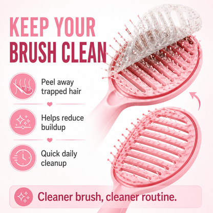 Cotitoc™Self-Cleaning Curved Vented Detangling Hair Brush