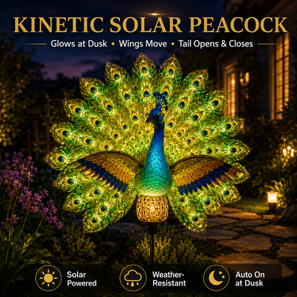 Solar Peacock Garden Sculpture