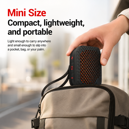 Clip-On IPX7 Waterproof Bluetooth Mini Speaker, TWS Stereo for Outdoor Workout Shower
