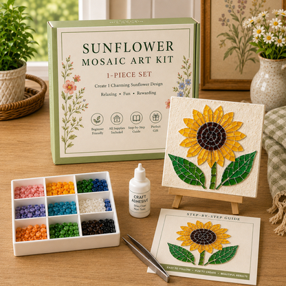 🌊 Kit d'Art Mosaïque en Verre Poli DIY – Créez de Magnifiques Œuvres d'Art Inspirées de l'Océan avec des Morceaux de Verre Colorés, Décoration Cotière et Cadeau Créatif Fait Main