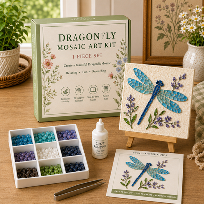 🌊 Kit d'Art Mosaïque en Verre Poli DIY – Créez de Magnifiques Œuvres d'Art Inspirées de l'Océan avec des Morceaux de Verre Colorés, Décoration Cotière et Cadeau Créatif Fait Main