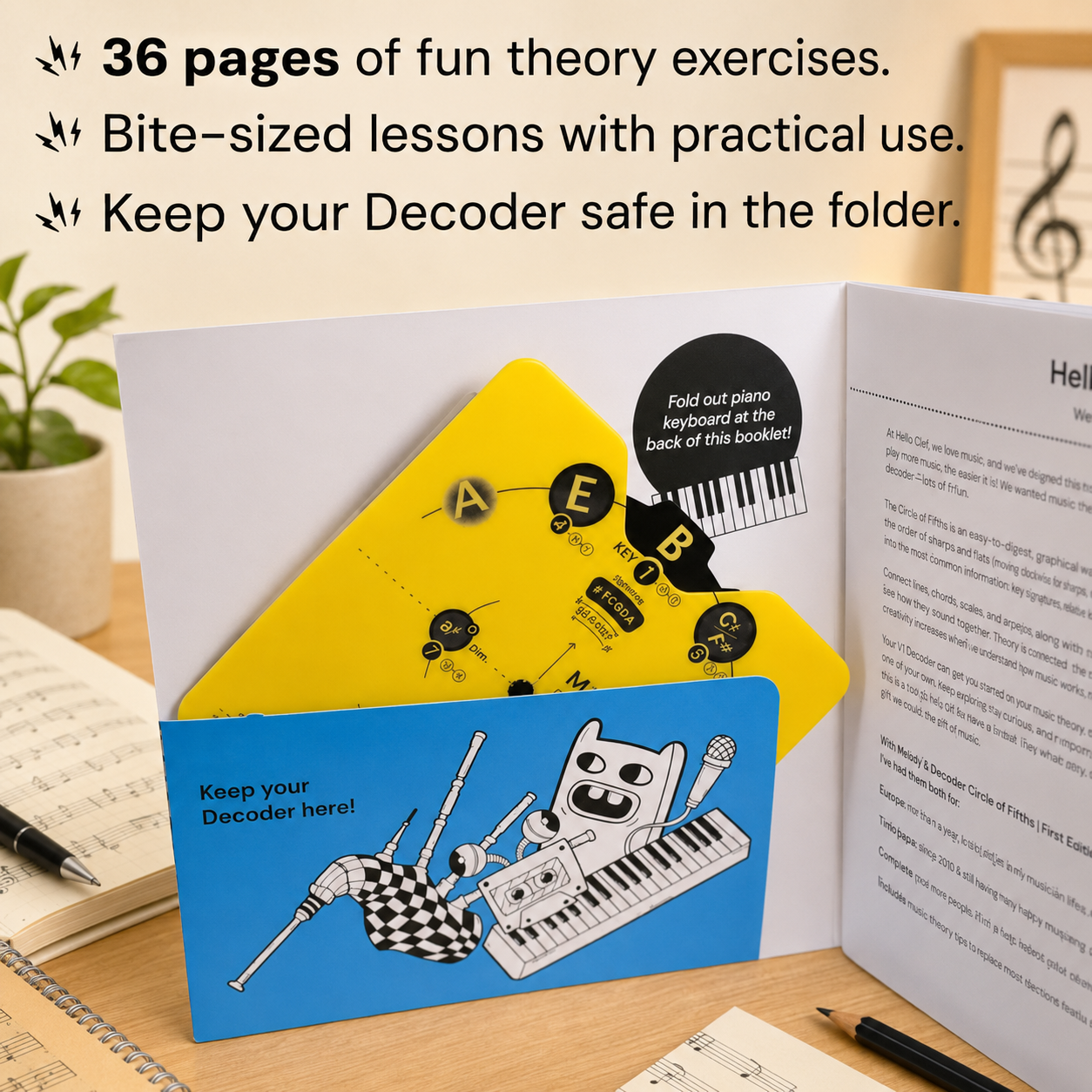 🔥 DERNIER JOUR -54% – Kit Roue du Cercle des Quintes | Guide pratique pour les musiciens : accords, armatures et composition 🎹🎸💕