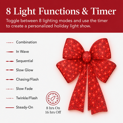 🔥55% OFF Hot Sale🎁✨🎄 48-Inch Lighted Christmas Bow 🎀