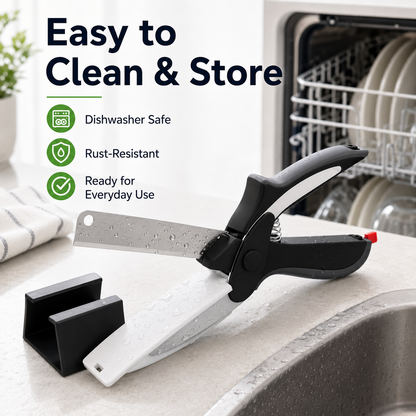 2 in 1 Stainless Steel Kitchen Food Scissors with Holder