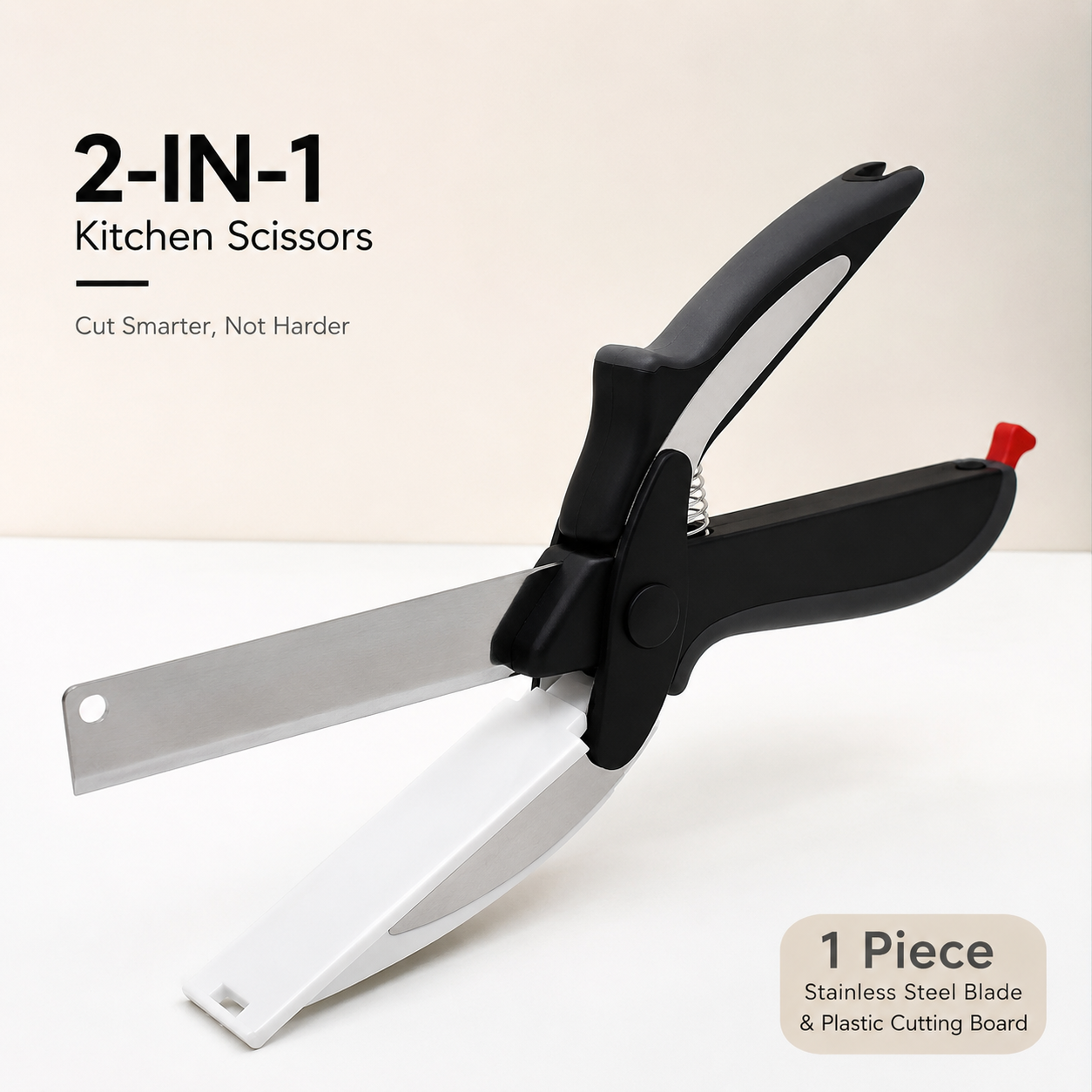 2 in 1 Stainless Steel Kitchen Food Scissors with Holder