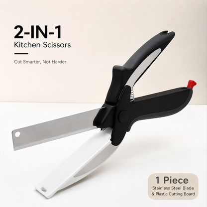 2 in 1 Stainless Steel Kitchen Food Scissors with Holder