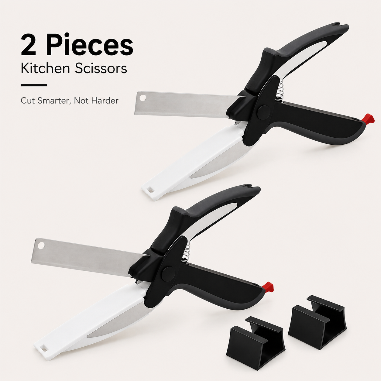 2 in 1 Stainless Steel Kitchen Food Scissors with Holder