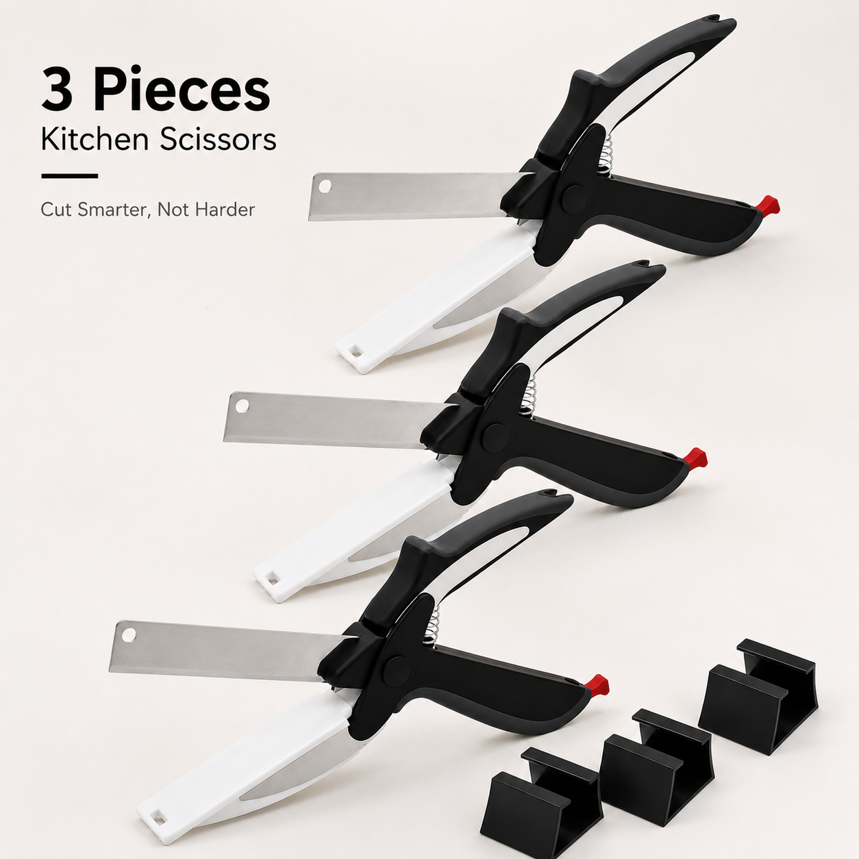 2 in 1 Stainless Steel Kitchen Food Scissors with Holder