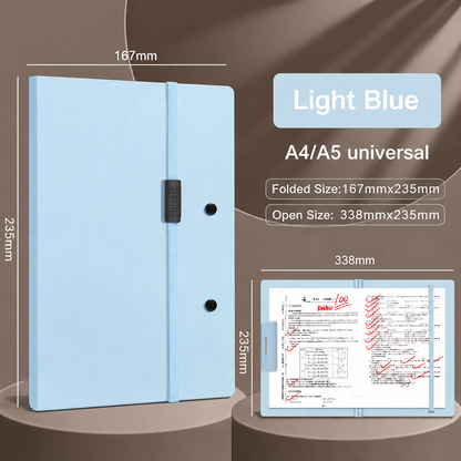 A4/A5 Foldable Clipboard Portfolio – Portable Writing Board with Strong Clip & Elastic Strap