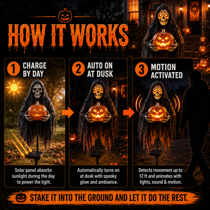 💀 Soul Collector™ Pumpkin Edition Animated Halloween Yard Decoration