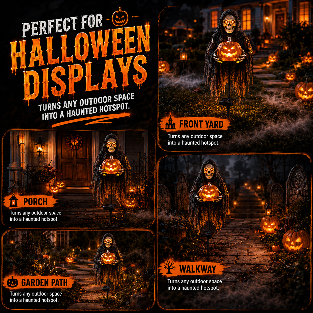💀 Soul Collector™ Pumpkin Edition Animated Halloween Yard Decoration