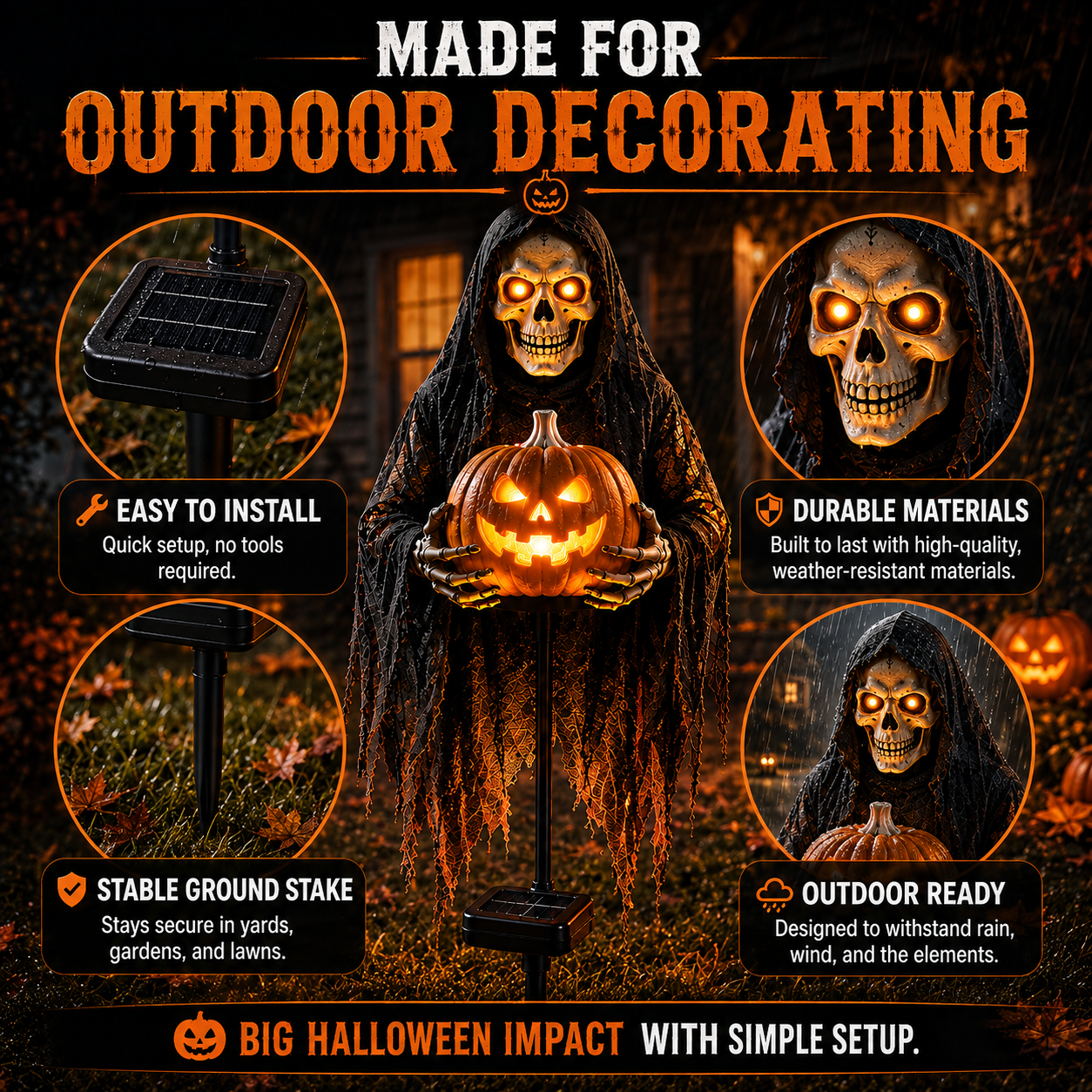 💀 Soul Collector™ Pumpkin Edition Animated Halloween Yard Decoration