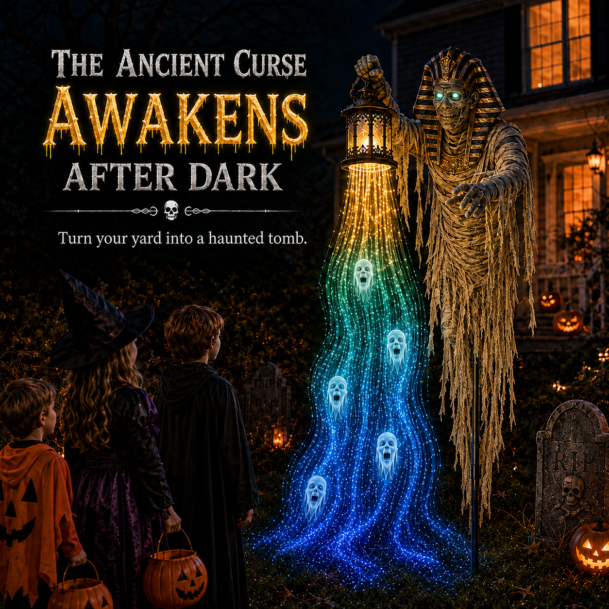 🎃 Halloween Flash Sale – 49% OFF Today Only | Animated Glowing Soul Harvester Yard Decor