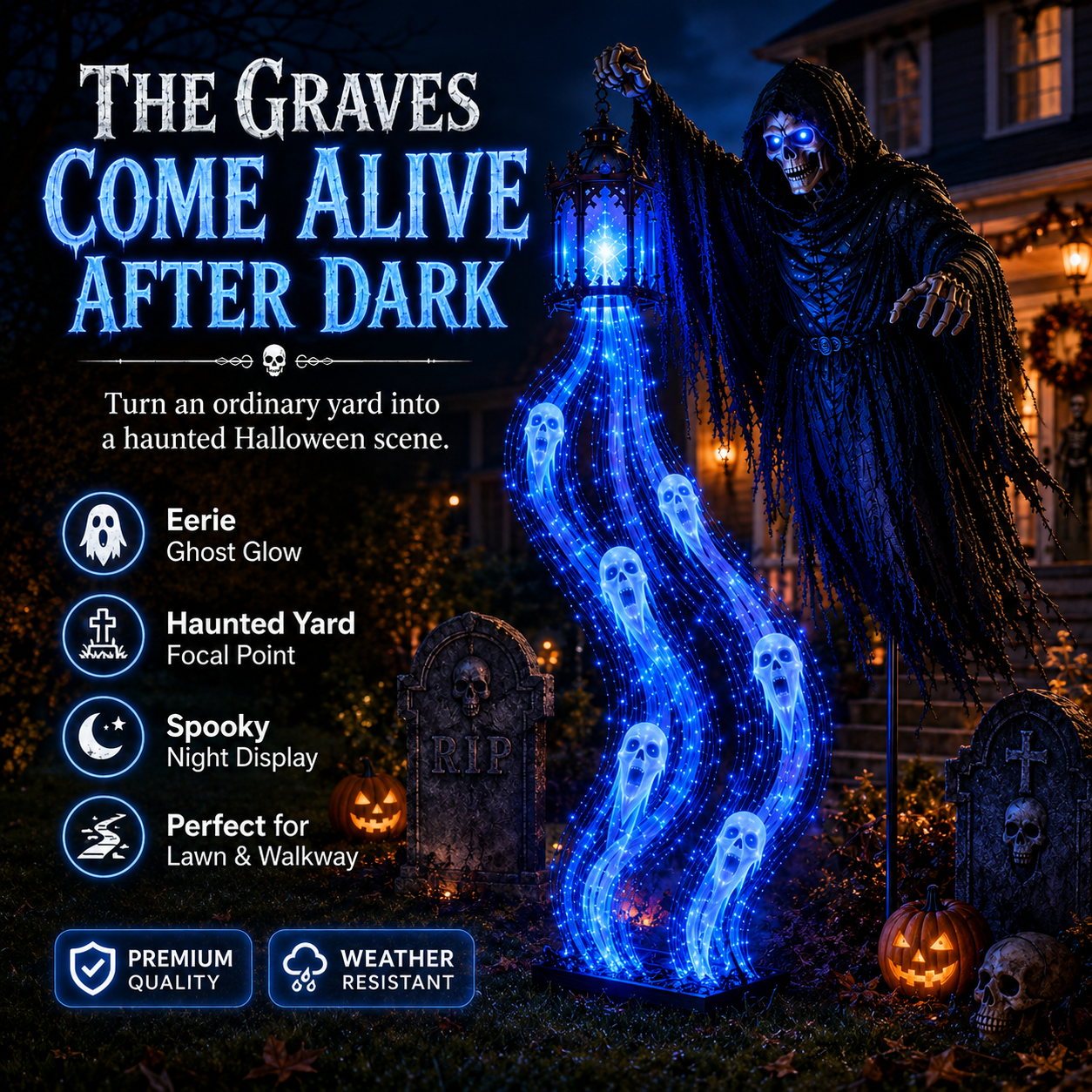👻Today 49% OFF👻 Grim Reaper Ghost Cascade Halloween Yard Light