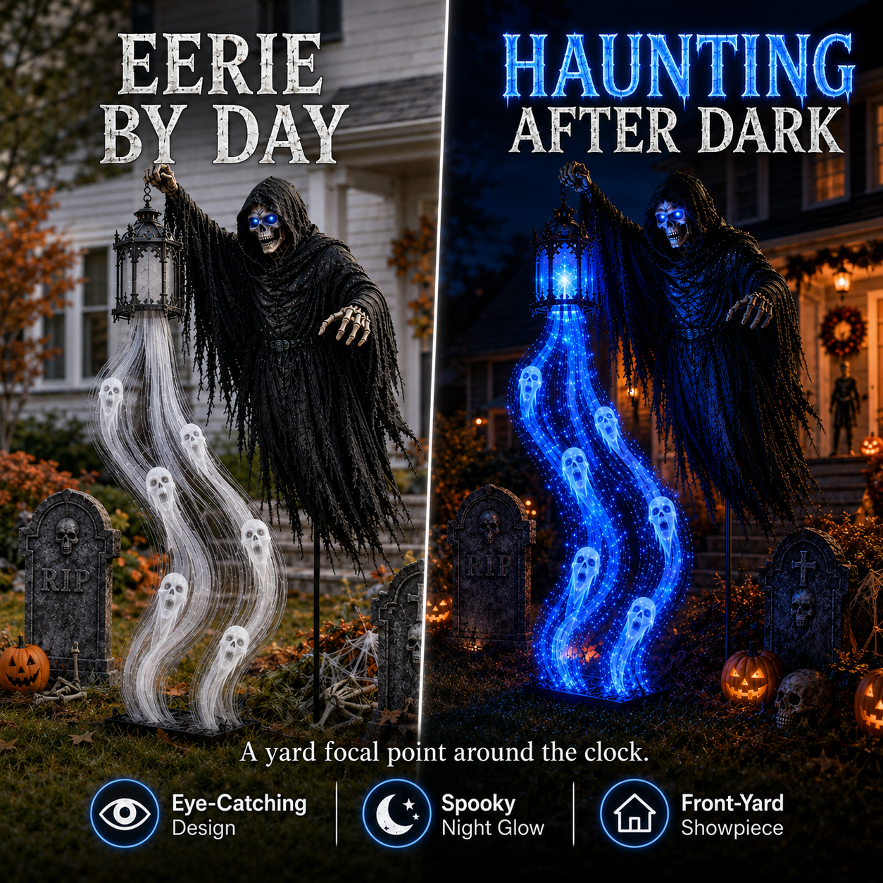 👻Today 49% OFF👻 Grim Reaper Ghost Cascade Halloween Yard Light