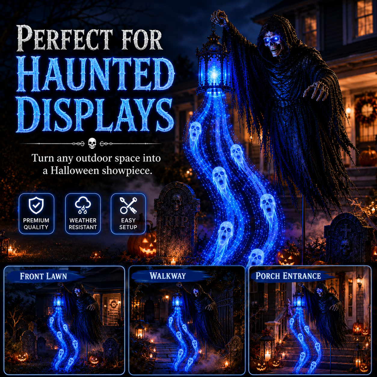 👻Today 49% OFF👻 Grim Reaper Ghost Cascade Halloween Yard Light