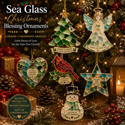 🔥LAST DAY 50% OFF 🎄 Sea Glass Christmas Blessing Ornaments