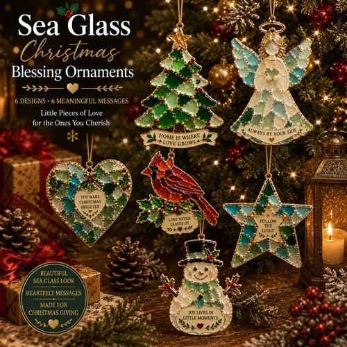 🔥LAST DAY 50% OFF 🎄 Sea Glass Christmas Blessing Ornaments