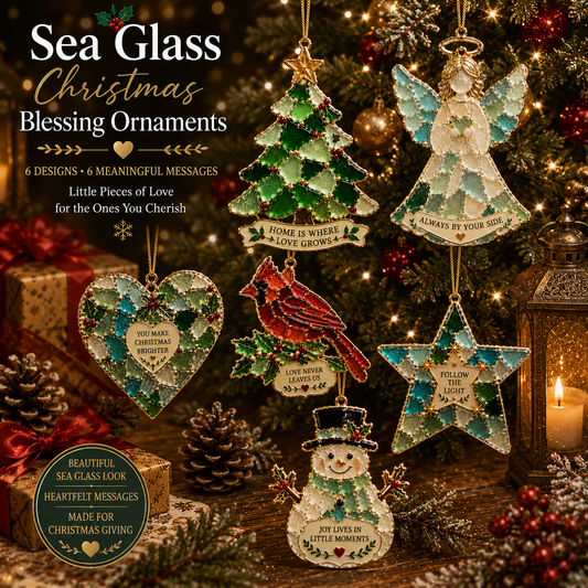 🔥LAST DAY 50% OFF 🎄 Sea Glass Christmas Blessing Ornaments