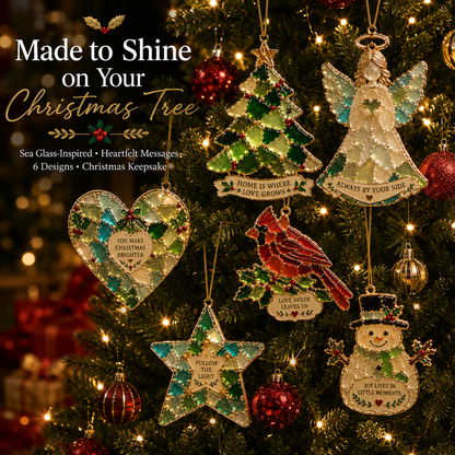 🔥LAST DAY 50% OFF 🎄 Sea Glass Christmas Blessing Ornaments