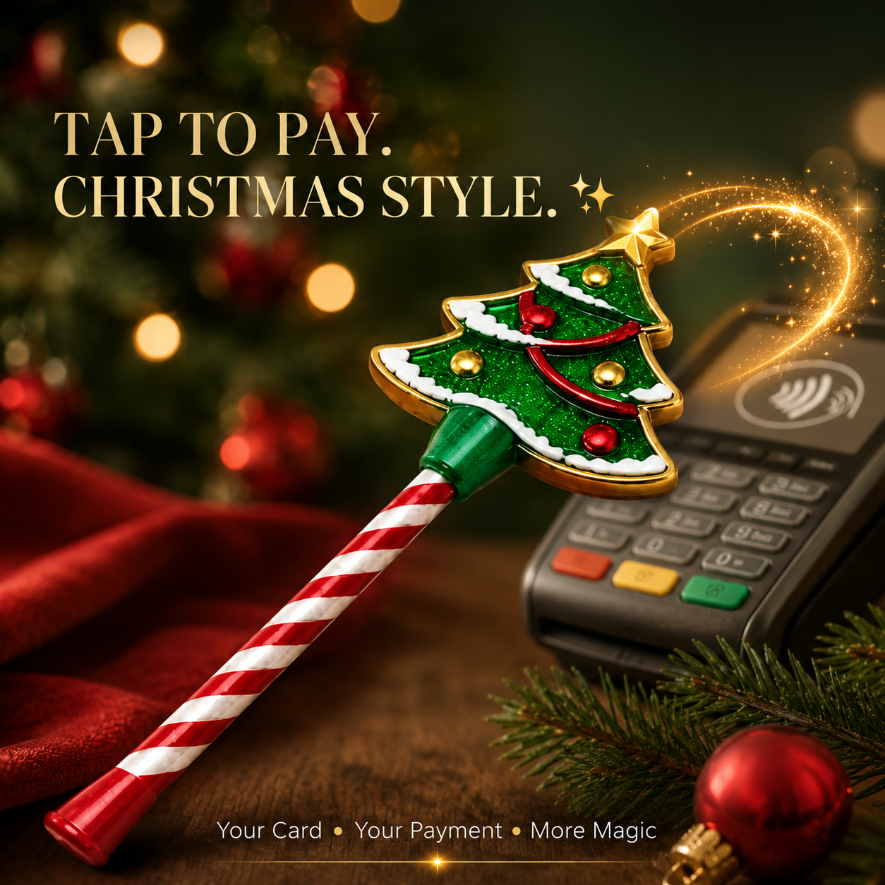 ✨🎄 Christmas Payment Wand – Turn Every Tap Into Holiday Magic
