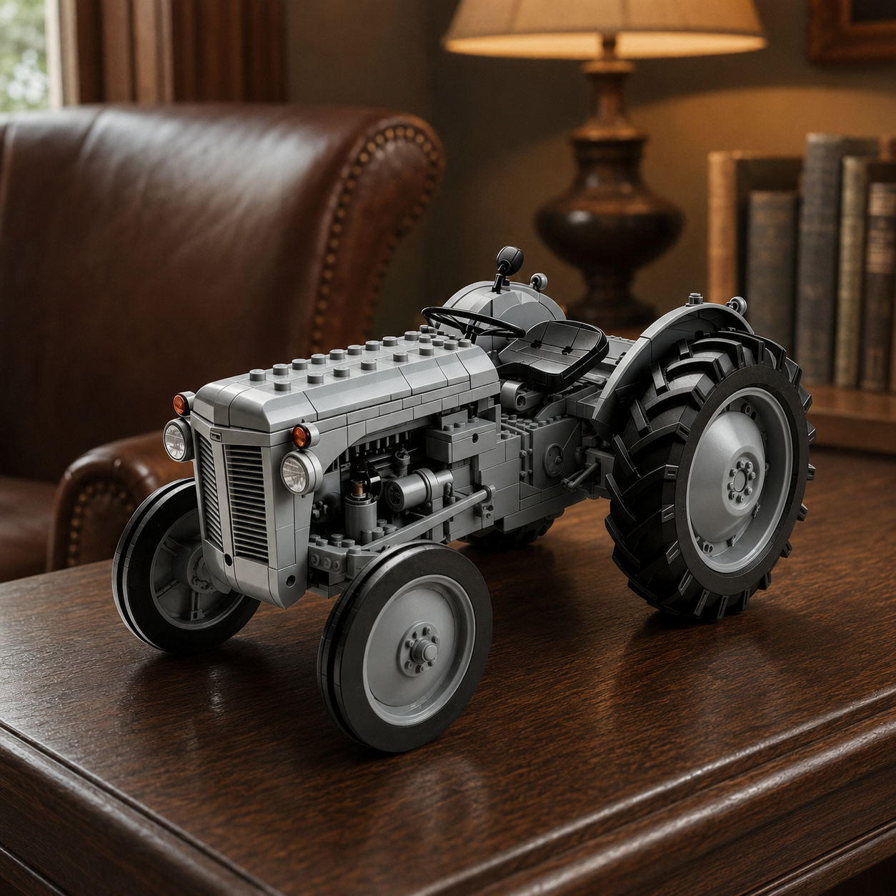 Classic Farm Tractor Building Block Set – 1948 Grey Field Edition