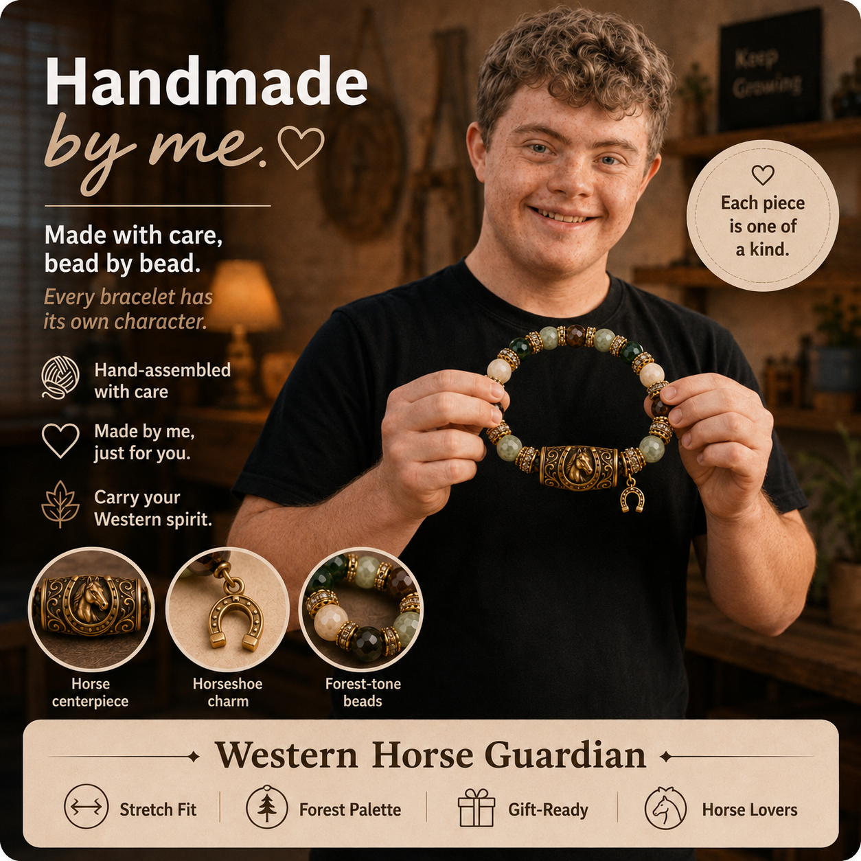 🔥Limited Edition🐎 Western Horse Guardian Crystal Bracelet✨