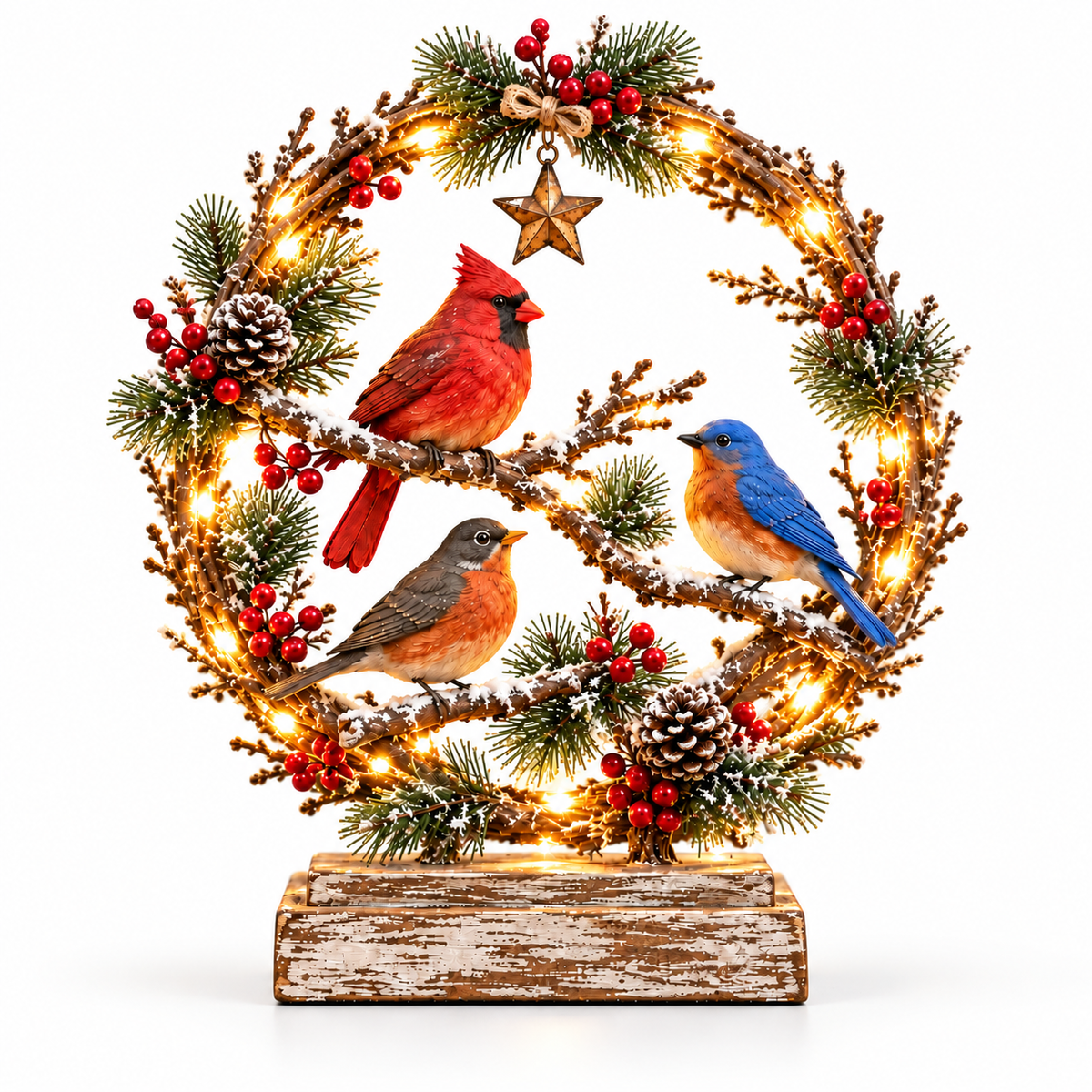 🐦Christmas Bird Family™ – Lighted Holiday Tabletop Keepsake