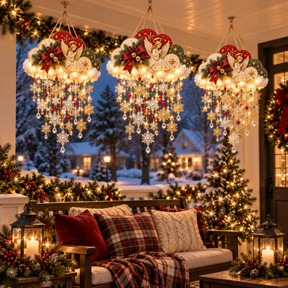 🪽✨ Angelic Christmas Snowfall Cloud – Lighted Hanging Holiday Decor☁️