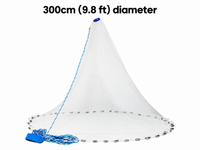 300cm (9.8 ft) diameter