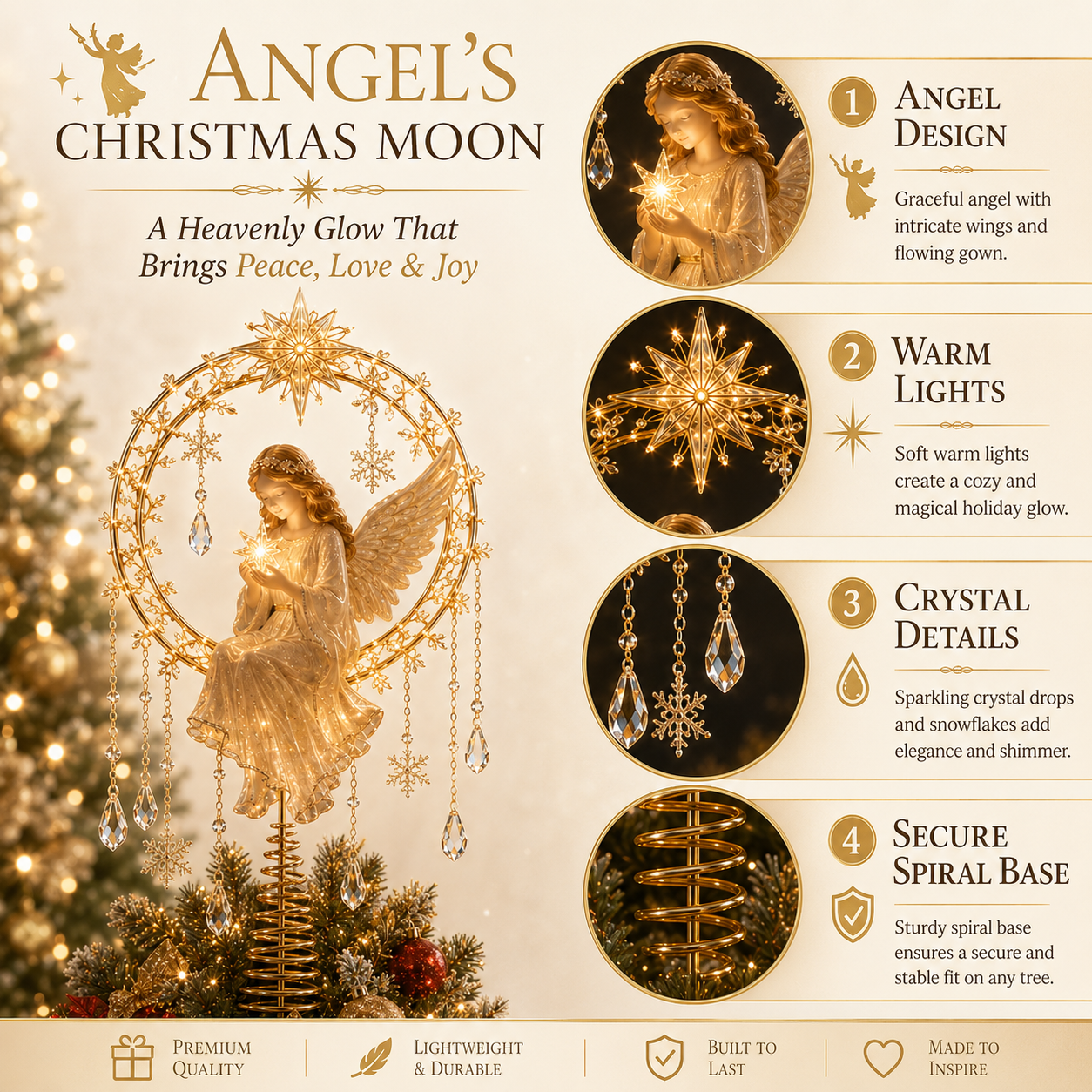 ✨ Angel’s Christmas Moon™ Lighted Angel Tree Topper