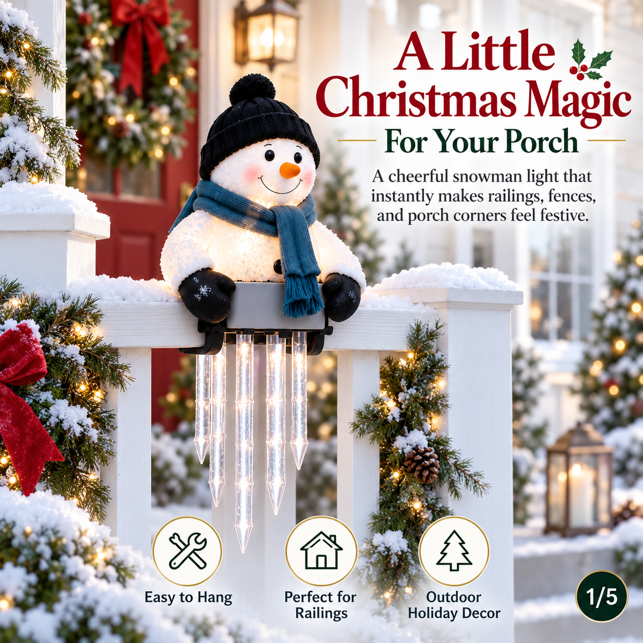 🔥Today 49% OFF🔥☃️WinterGlow Snowman Icicle Light Decor