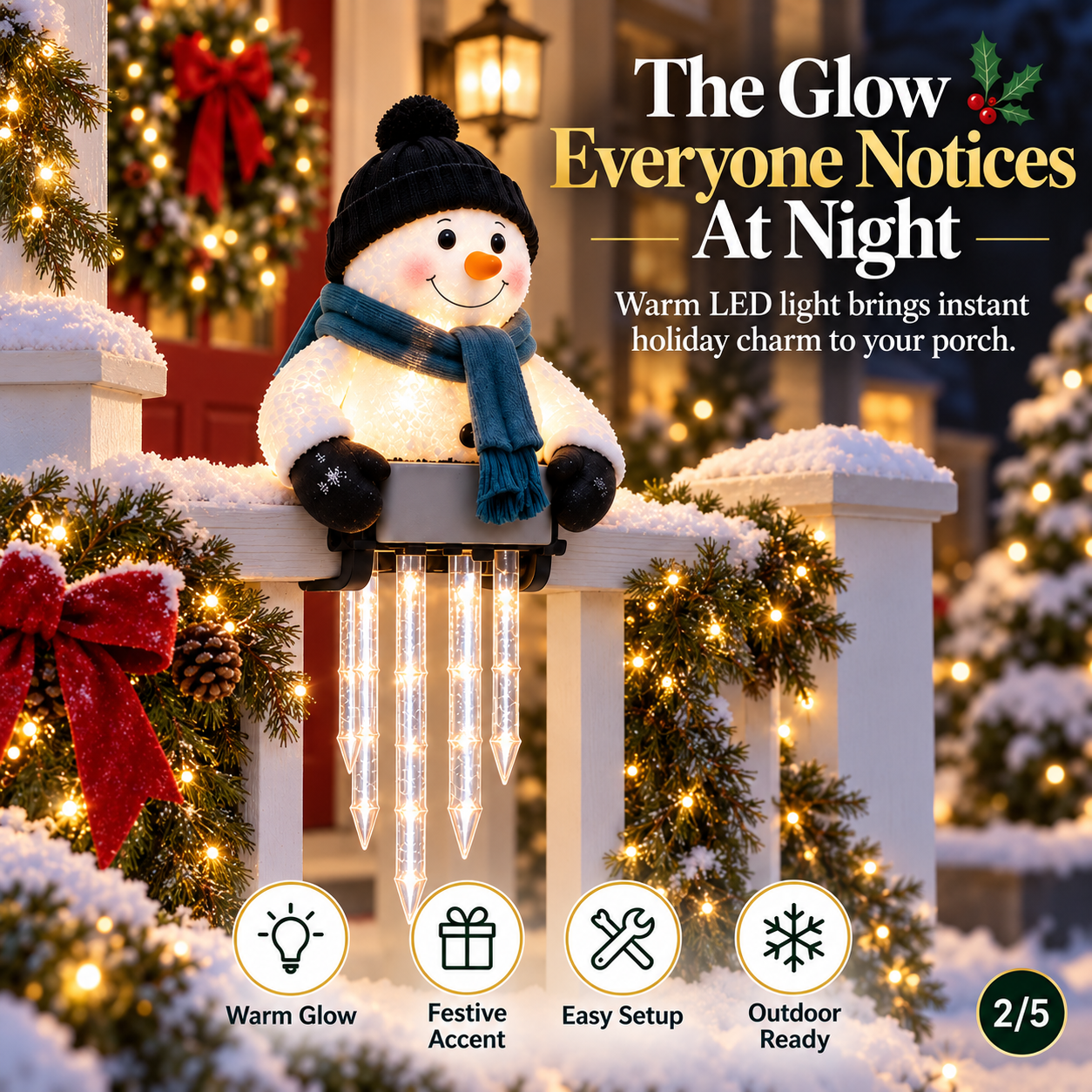 🔥Today 49% OFF🔥☃️WinterGlow Snowman Icicle Light Decor