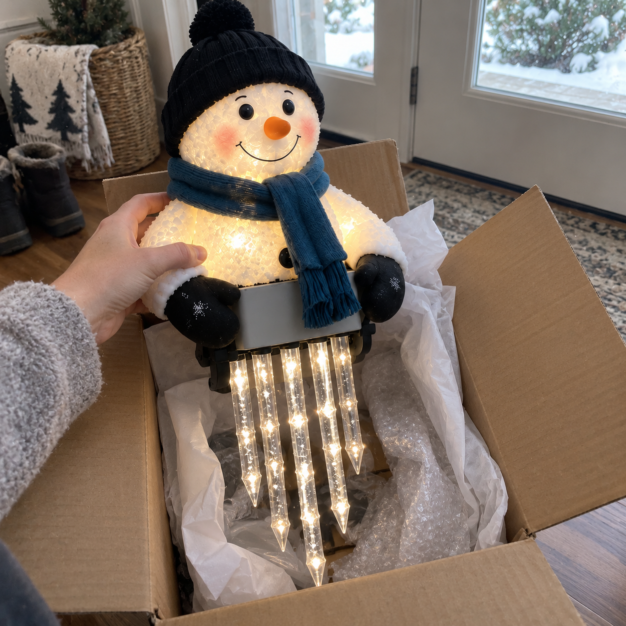 🔥Today 49% OFF🔥☃️WinterGlow Snowman Icicle Light Decor