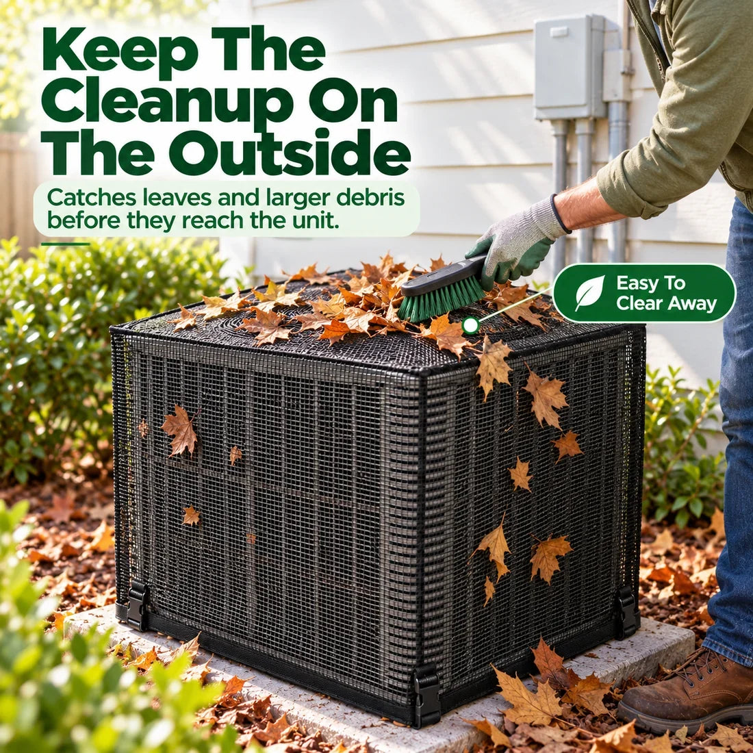 ❄️ Heavy-Duty Mesh AC Cover – All-Season Outdoor Protection