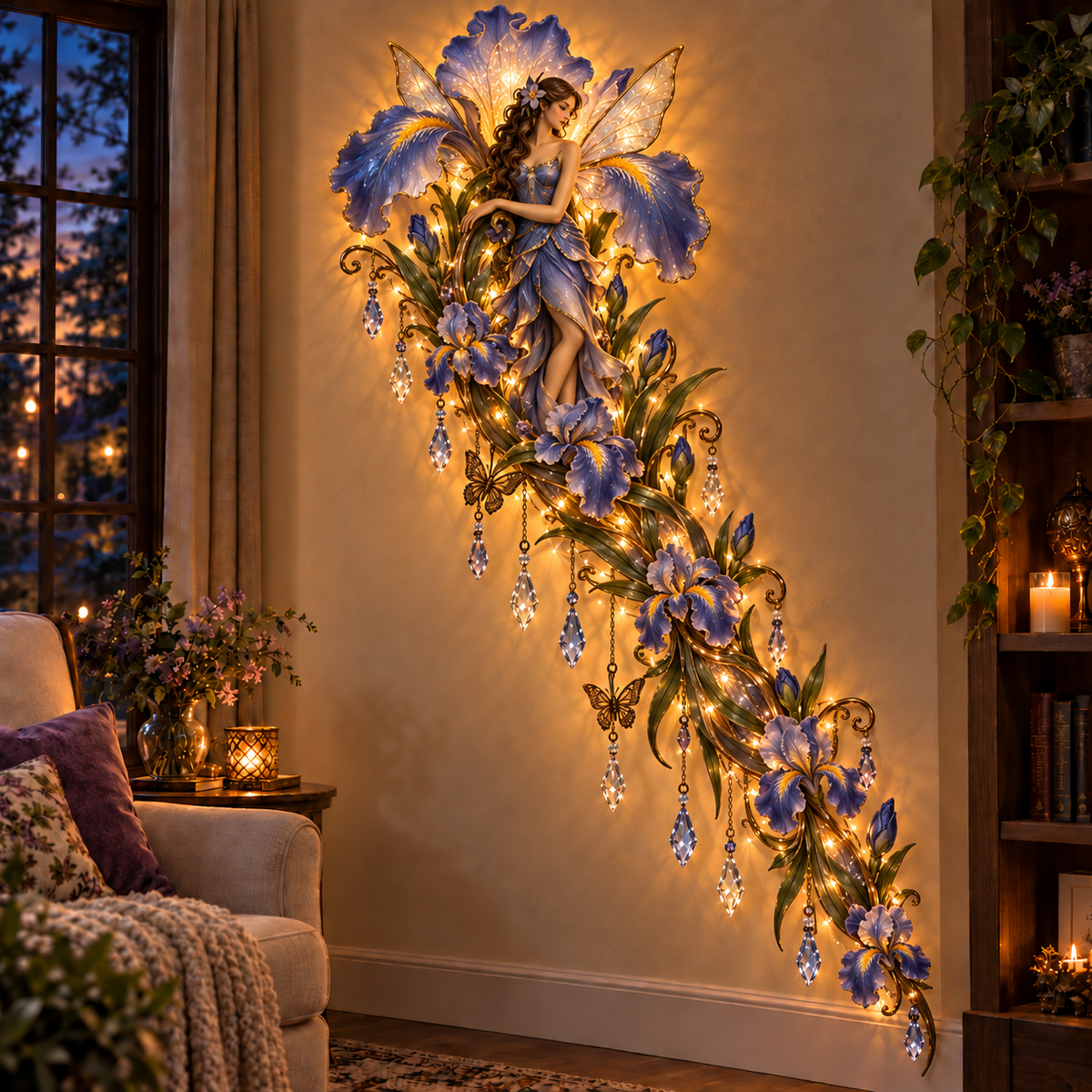 🌹🧚‍♀️ Enchanted Fairy Flower Wall Light ✨ Cascading Floral Home Decor