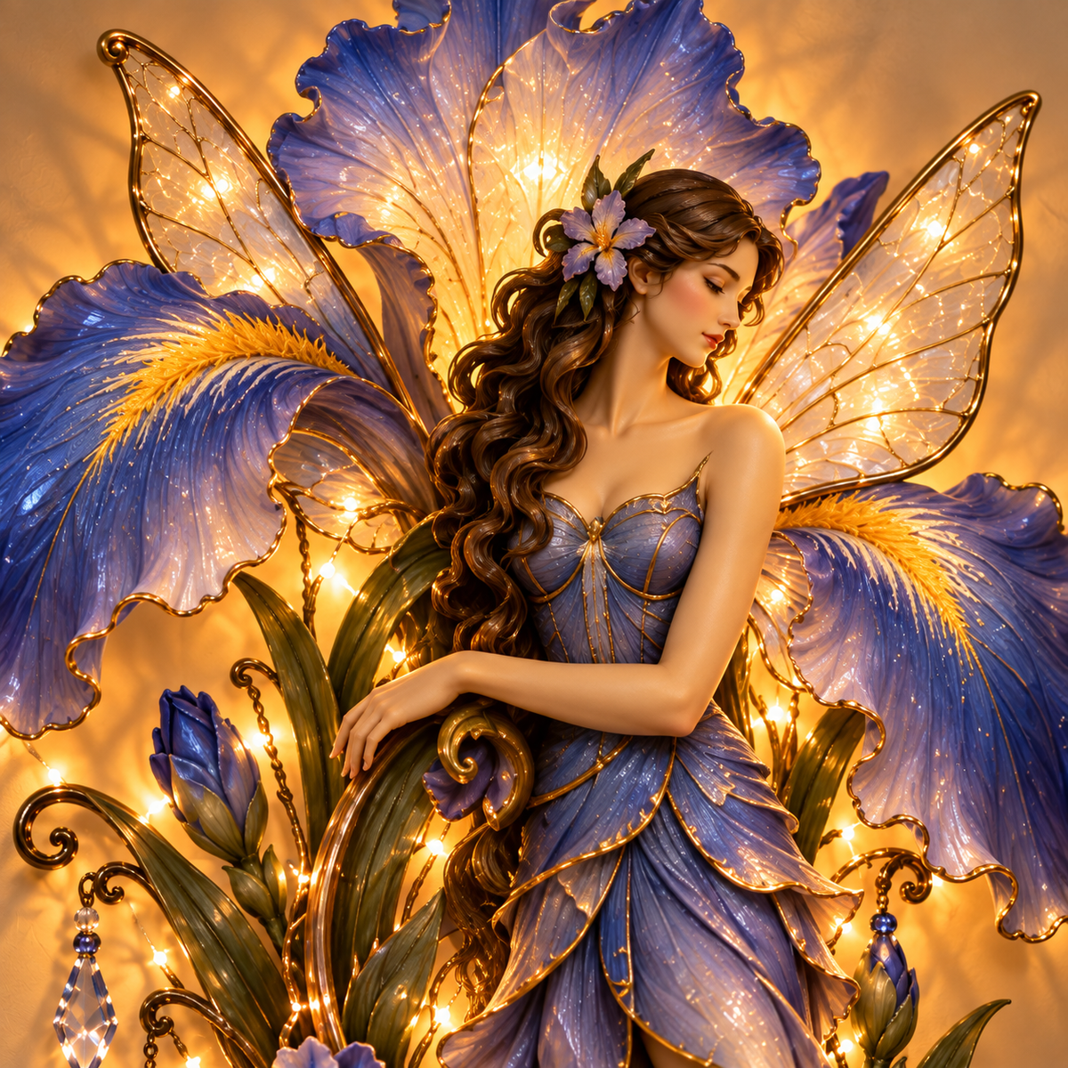 🌹🧚‍♀️ Enchanted Fairy Flower Wall Light ✨ Cascading Floral Home Decor